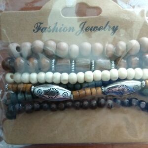 Fashion Jewelry Natural Tones Bracelet Collection of 6